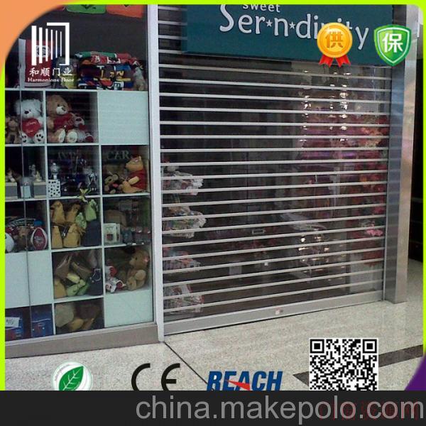 浙江杭州厂家透明水晶卷闸门高档商铺卷闸门透明亚历克卷帘门_13588401424