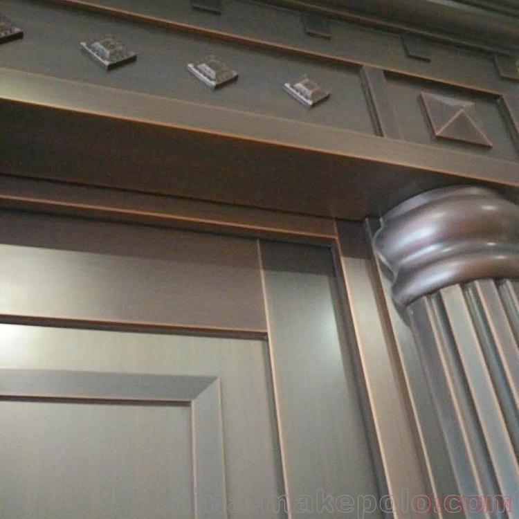 浙江金华步丹真铜门不锈钢仿铜门四开别墅大门_13626797975