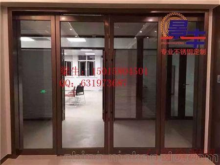 广东佛山定做不锈钢推拉门不锈钢镀红古铜酒店大门_15015804501