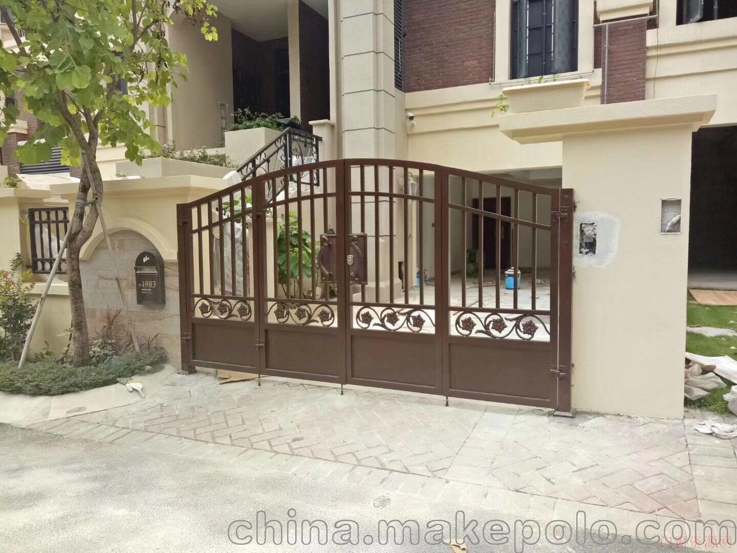 广东佛山农村自建房铝艺简约式平移大门_防盗门_18924878354