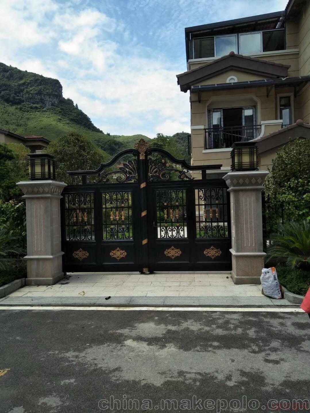 广东佛山广东电动庭院铝合金门，深圳自动别墅大门厂家_自动门_15800062255