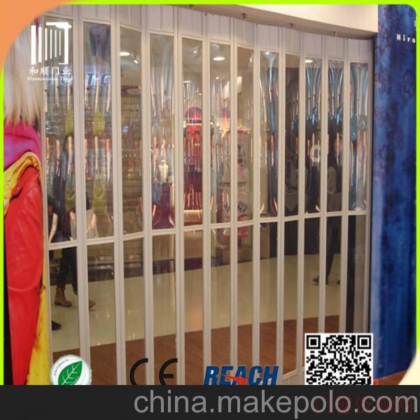 浙江杭州供应店铺水晶侧拉门/侧向水晶手动折叠门_卷帘门_13588401424