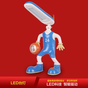 广东佛山市佛山市厂家直销LED创意卡通台灯带钟表功能LED台灯充电学习护眼台灯