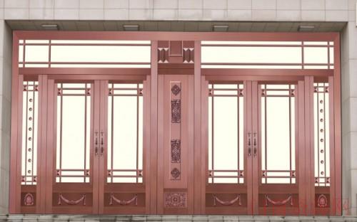 天津市安装仿铜门 铸铝门