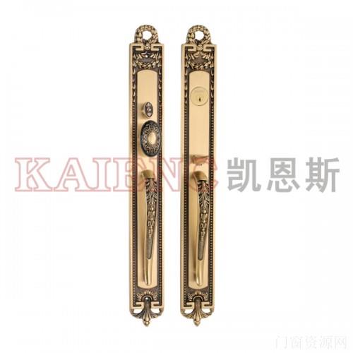 江苏凯斯对开防盗门锁 纯铜复古别墅门锁 欧式双开对开门锁定制
