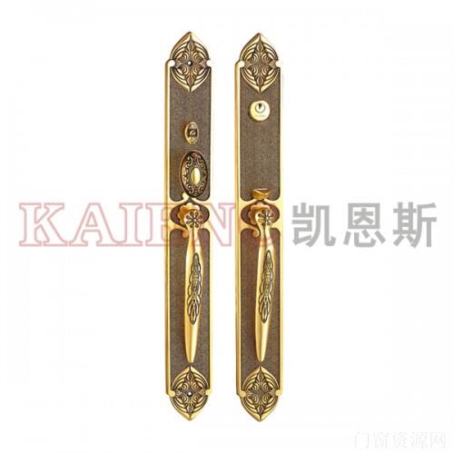 江苏凯斯对开防盗门锁 纯铜复古别墅门锁 欧式双开对开门锁定制